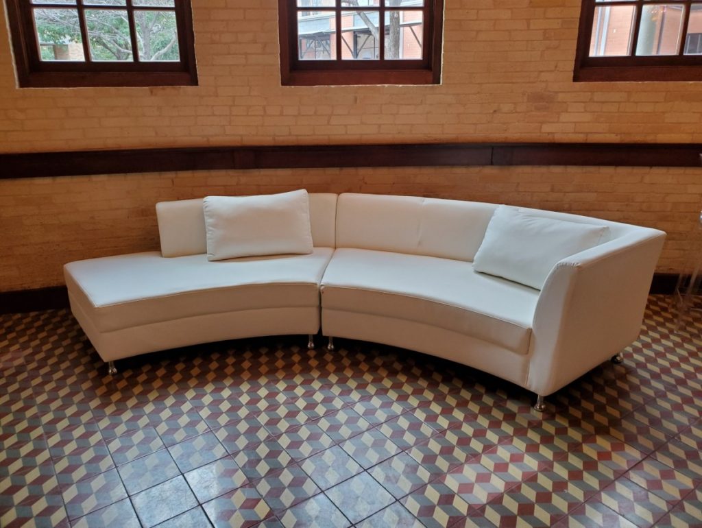 White Leather Lounge Set