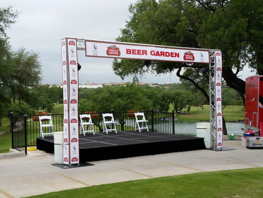 Staging with Trussing at TASTE of Northside event - 12&#039; D x 16&#039; W - 16&quot; Height