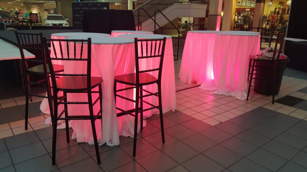 Lighted Cocktail Tables with Chiavari Barstools