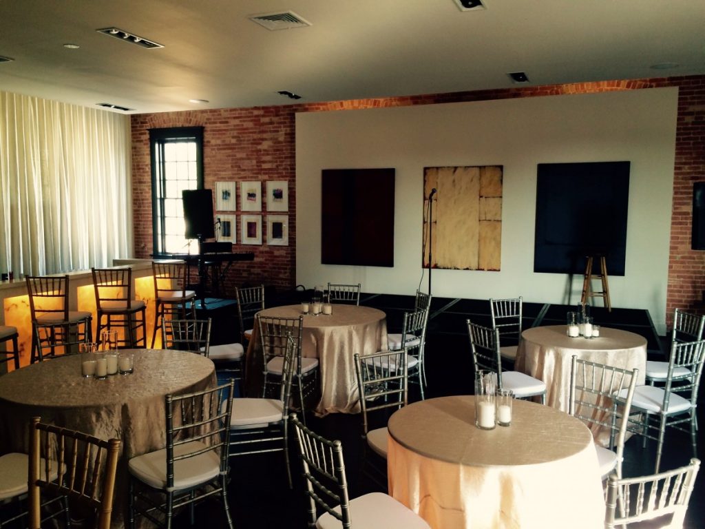 Bistro Tables with Silver Chiavari Chairs
