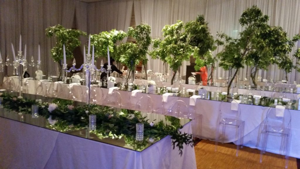 Custom Tables - Mirrored Table Top Decor