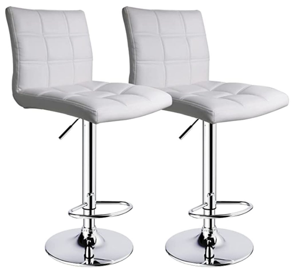 Tall White Chrome Stool - DPC Event Services