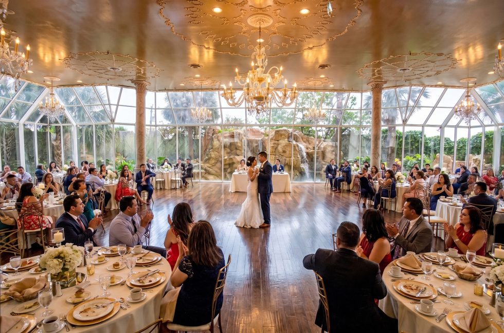 Elegant modern banquet space at The Old San Francisco event venue San Antonio